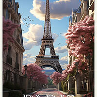 Buy canvas prints of Paris Travel Poster by Steve Smith