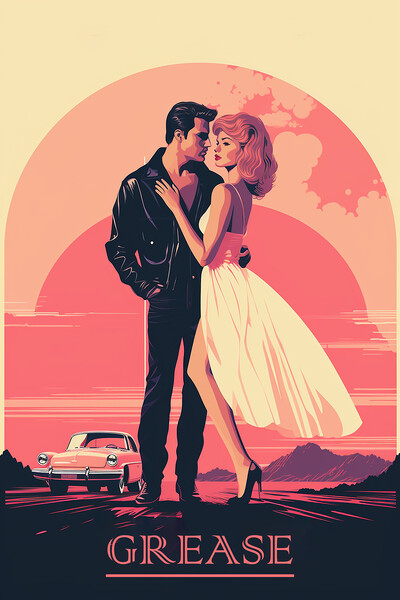 Grease Retro Art Poster Picture Board by Steve Smith