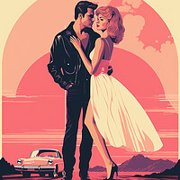 Buy canvas prints of Grease Retro Art Poster by Steve Smith
