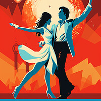 Buy canvas prints of Saturday Night Fever Retro Art Poster by Steve Smith