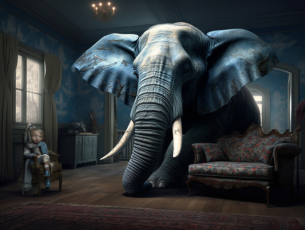 Elephant In The Room Picture Board by Steve Smith