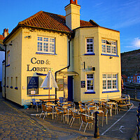 Buy canvas prints of Cod And Lobster Staithes by Steve Smith