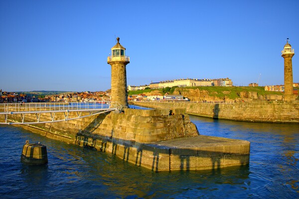 Whitby Piers Picture Board by Steve Smith