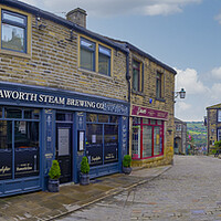 Buy canvas prints of Main Street Haworth Panoramic by Steve Smith