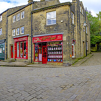 Buy canvas prints of Main Street Haworth Panoramic by Steve Smith