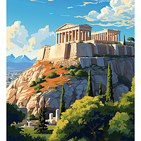 Buy canvas prints of Athens Travel Poster by Steve Smith