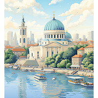 Buy canvas prints of Belgrade Travel Poster by Steve Smith