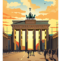 Buy canvas prints of Berlin Travel Poster by Steve Smith