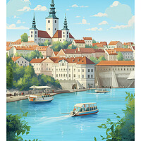 Buy canvas prints of Bratislava Travel Poster by Steve Smith