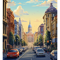Buy canvas prints of Bucharest Travel Poster by Steve Smith