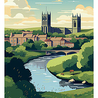 Buy canvas prints of County Durham Travel Poster by Steve Smith