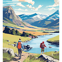 Buy canvas prints of Cumbria Travel Poster by Steve Smith