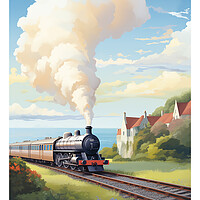 Buy canvas prints of Minehead Railway Somerset Travel Poster by Steve Smith