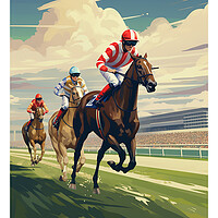 Buy canvas prints of Doncaster Races Travel Poster by Steve Smith