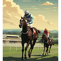 Buy canvas prints of Doncaster Races Travel Poster by Steve Smith