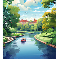 Buy canvas prints of Sprotbrough Canal Travel Poster by Steve Smith