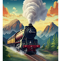 Buy canvas prints of The Flying Scotsman Travel Poster by Steve Smith