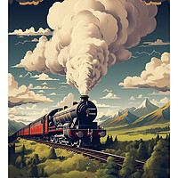 Buy canvas prints of The Flying Scotsman Travel Poster by Steve Smith