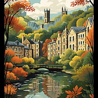 Buy canvas prints of Hebden Bridge Travel Poster by Steve Smith