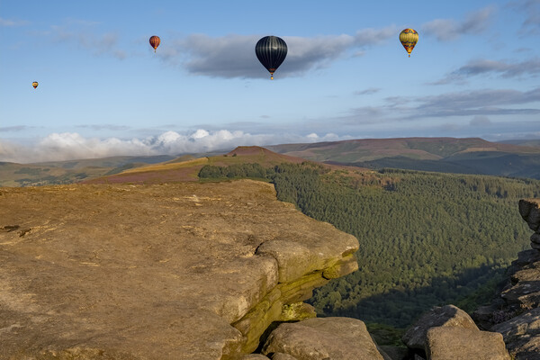 Peak District Hot Air Balloons Picture Board by Steve Smith