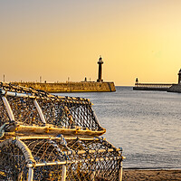 Buy canvas prints of Whitby Piers Sunrise by Steve Smith