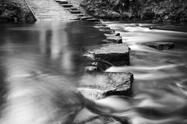 Rivelin Valley Stepping Stones Picture Board by Steve Smith