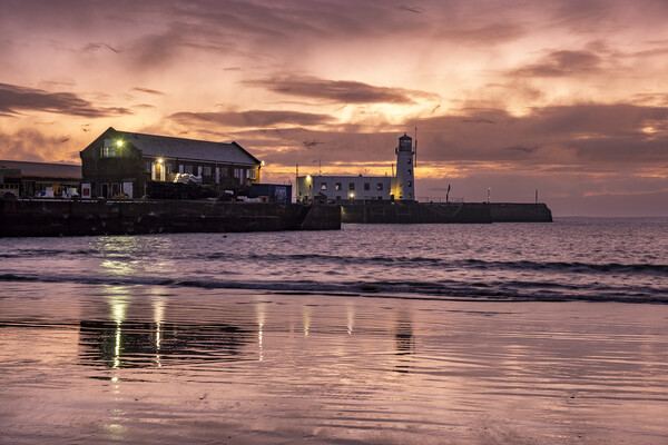 Scarborough Lighthouse Pre Sunrise Picture Board by Steve Smith