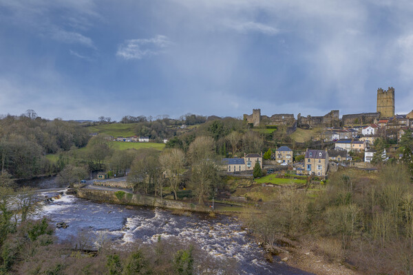 River Swale And Richmond Castle Picture Board by Steve Smith
