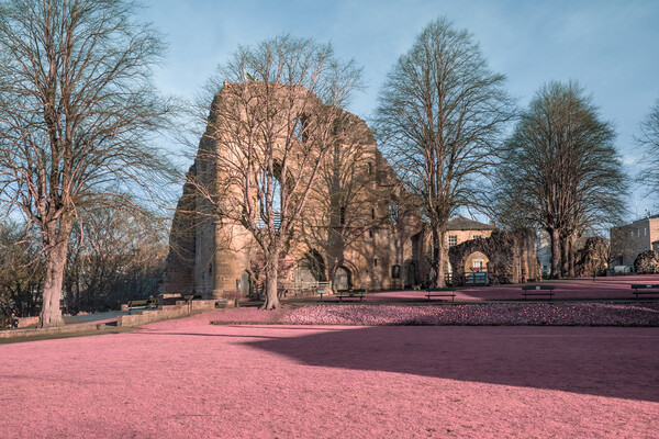 Knaresborough Castle Infrared Picture Board by Steve Smith