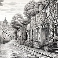 Buy canvas prints of Main Street Haworth Drawing by Steve Smith