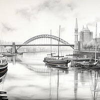 Buy canvas prints of Newcastle Quayside Drawing by Steve Smith