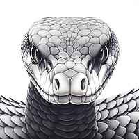 Buy canvas prints of Black Mamba Snake Drawing by Steve Smith