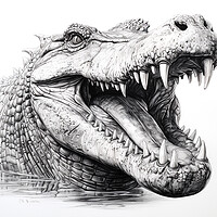 Buy canvas prints of Saltwater Crocodile Drawing by Steve Smith
