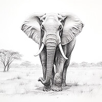 Buy canvas prints of Bull Elephant Drawing by Steve Smith