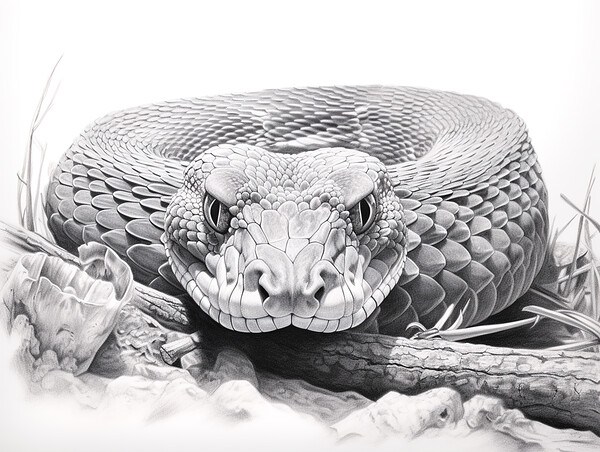 Saw Scaled Viper Drawing Picture Board by Steve Smith
