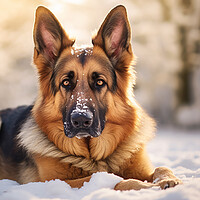 Buy canvas prints of German Shepherd Dog by Steve Smith