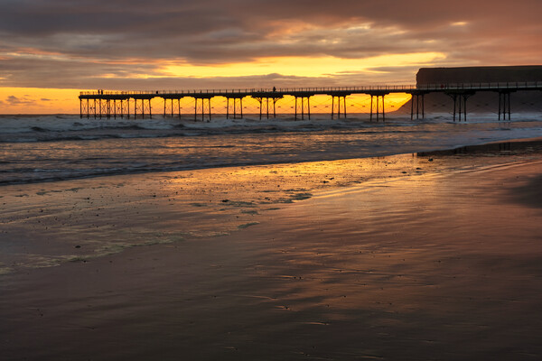 Saltburn by the Sea Sunrise Picture Board by Steve Smith