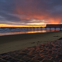 Buy canvas prints of Saltburn by the Sea Sunrise by Steve Smith