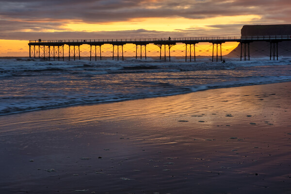 Saltburn by the Sea Pier Sunrise Picture Board by Steve Smith