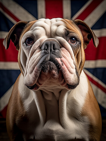 British Bulldog Portrait Picture Board by Steve Smith