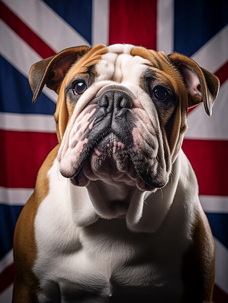 British Bulldog Portrait Picture Board by Steve Smith