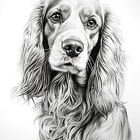 Buy canvas prints of Pencil Drawing Cocker Spaniel by Steve Smith
