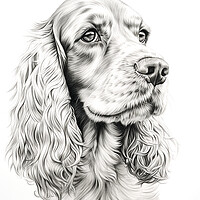 Buy canvas prints of Pencil Drawing Cocker Spaniel by Steve Smith