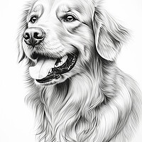 Buy canvas prints of Pencil Drawing Golden Retriever by Steve Smith