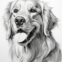 Buy canvas prints of Pencil Drawing Golden Retriever by Steve Smith