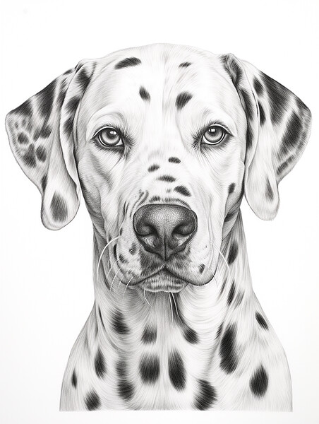 Pencil Drawing Dalmatian Picture Board by Steve Smith