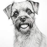 Buy canvas prints of Pencil Drawing Border Terrier by Steve Smith