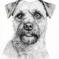Buy canvas prints of Pencil Drawing Border Terrier by Steve Smith
