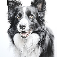Buy canvas prints of Pencil Drawing Border Collie by Steve Smith