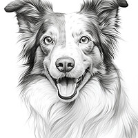 Buy canvas prints of Pencil Drawing Border Collie by Steve Smith